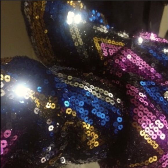 Button Front Sequin Crop PU Leather Jacket - Picture 5 of 5